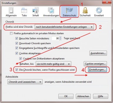 firefox chronik automatisch